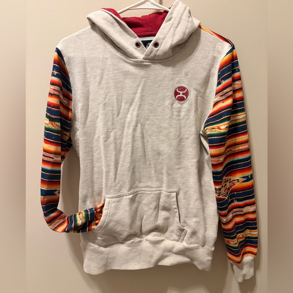 Hooey Hoodie with Colorful Striped Sleeves